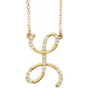 14k Yellow 1/10 Ctw Natural Diamond Initial L 16' Necklace