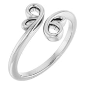 14K White Freeform Bypass Ring