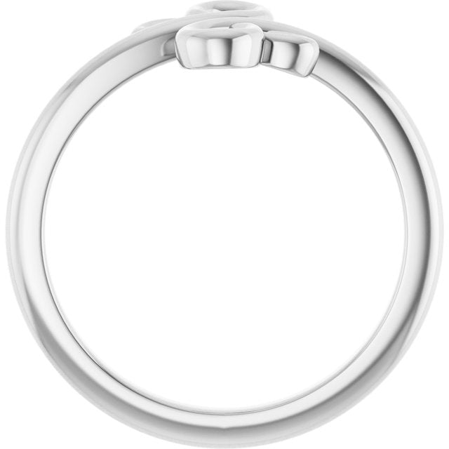 14K White Freeform Bypass Ring