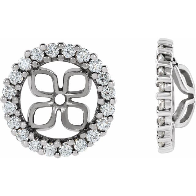 14K White 8.5 mm ID 1/2 CTW Lab-Grown Diamond Earring Jackets