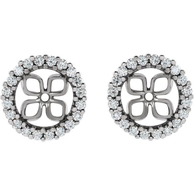 14K White 8.5 mm ID 1/2 CTW Lab-Grown Diamond Earring Jackets
