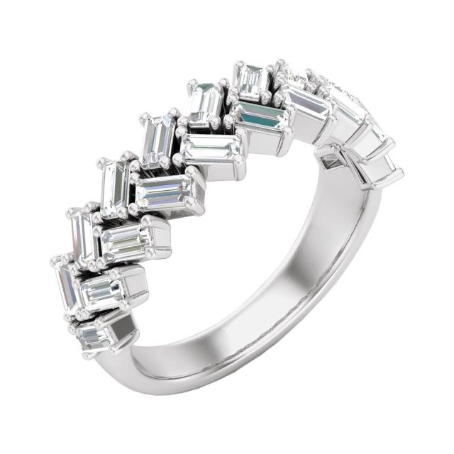 14K White 7/8 CTW Natural Diamond Anniversary Band