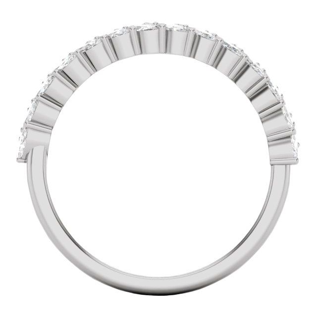 14K White 3/4 CTW Lab-Grown Diamond Double Row Anniversary Band