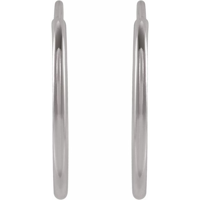 14K White Flexible Endless Tube 15 mm Hoop Earrings