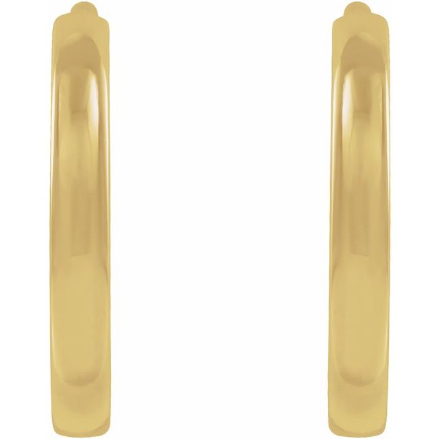 14K Yellow Hinged 10 mm Hoop Earrings