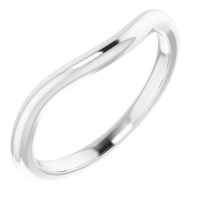 14K White Band for 5.5 mm Square Ring