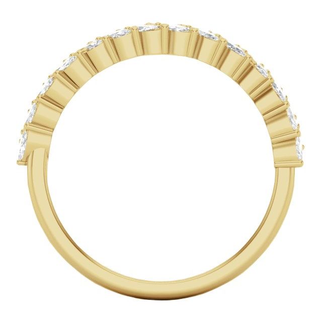 14K Yellow 7/8 CTW Natural Diamond Double Row Anniversary Band