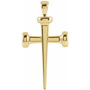 14K Yellow 	28x14.71 mm Nail Cross Pendant