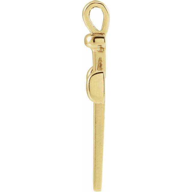 14K Yellow 	28x14.71 mm Nail Cross Pendant