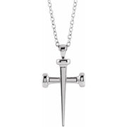 Sterling Silver Nail Cross 18' Necklace