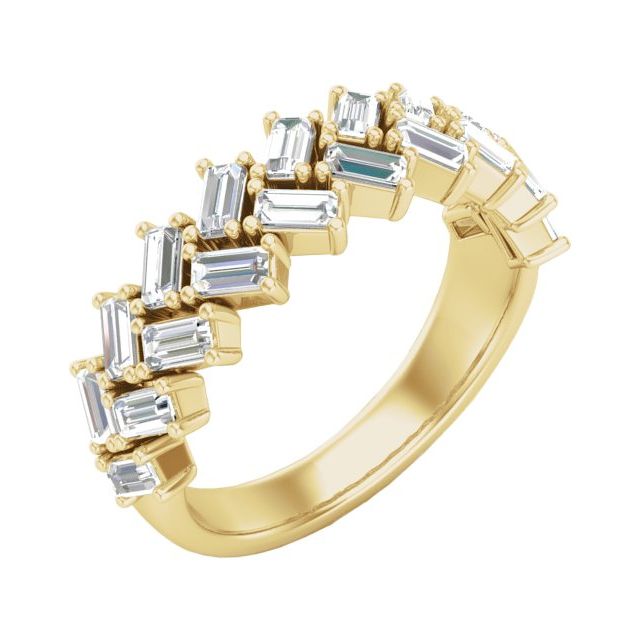 14K Yellow 7/8 CTW Natural Diamond Anniversary Band