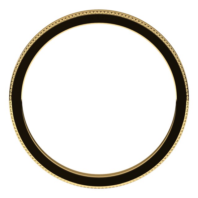 14K Yellow 2 mm Milgrain Flat Band Size 7.5