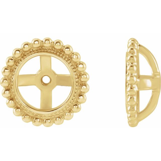 14K Yellow Beaded Earring Jackets