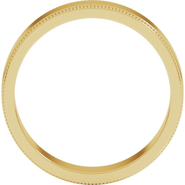 14K Yellow 5 mm Milgrain Flat Band Size 15