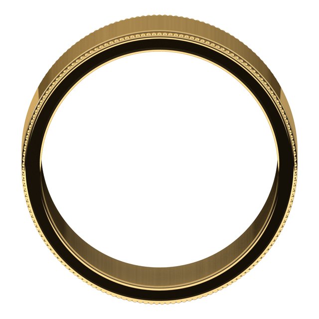 14K Yellow 10 mm Milgrain Flat Band Size 10