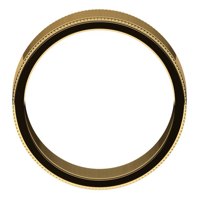 14K Yellow 8 mm Milgrain Flat Band Size 10
