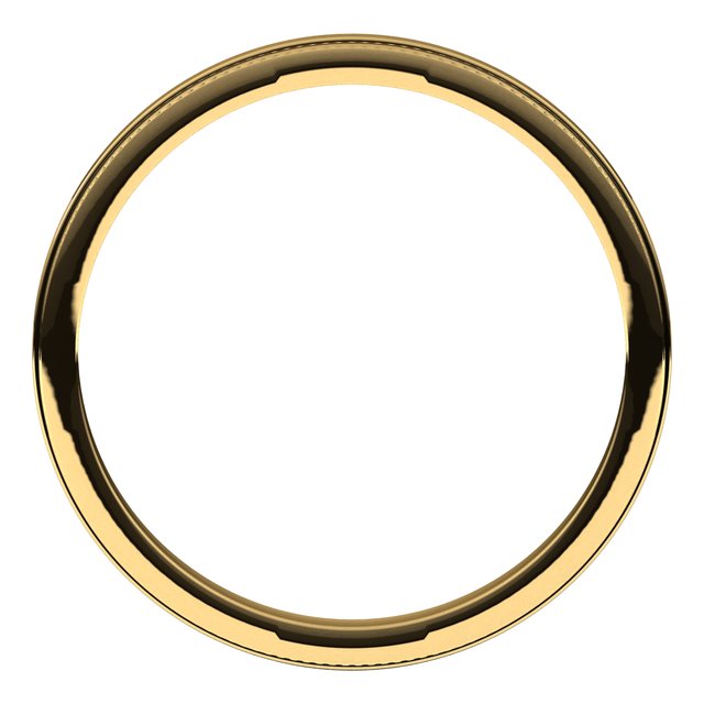 14K Yellow 2 mm Milgrain Flat with Edge Band Size 5