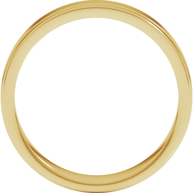 18K Yellow 4 mm Milgrain Flat with Edge Band Size 8.5