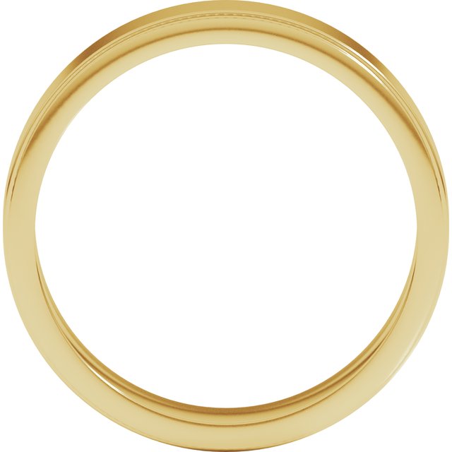 14K Yellow 5 mm Milgrain Flat with Edge Band Size 12
