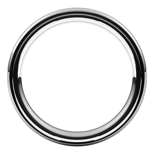 14K White 2.5 mm Milgrain Half Round Comfort Fit Edge Band Size 5