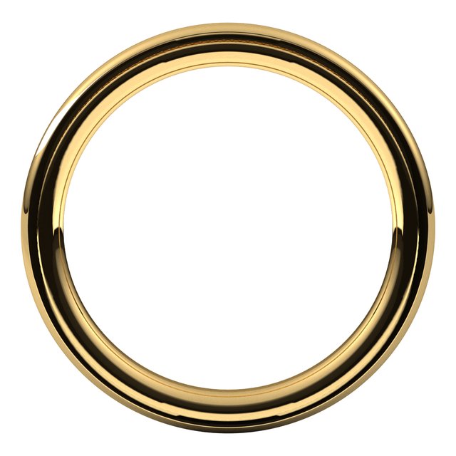 14k Yellow 2.5 Mm Milgrain Stepped-edge Comfort-fit Half Round Band Size 7
