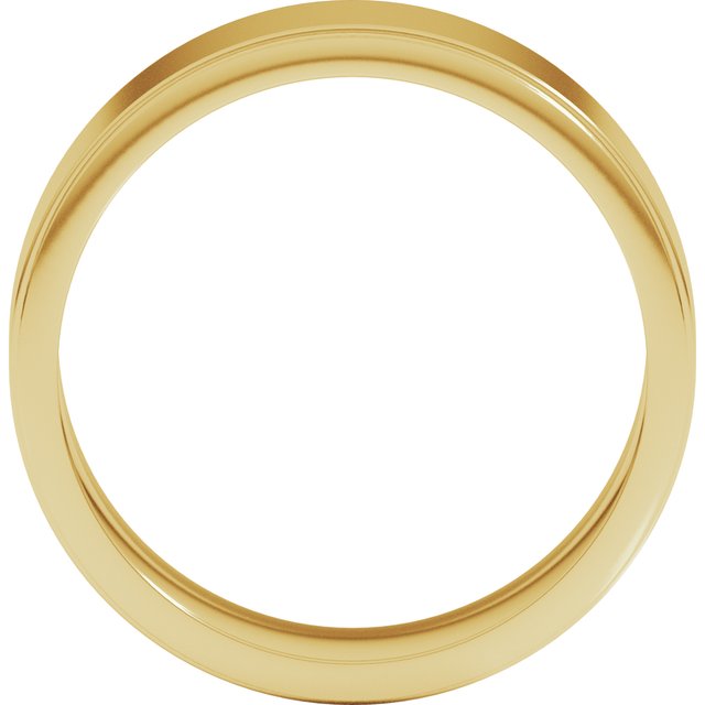 14k Yellow 7 Mm Milgrain Stepped-edge Flat Band Size 10