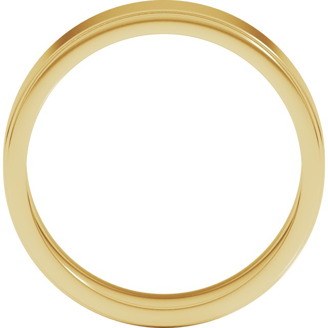 14K Yellow 6 mm Milgrain Flat with Edge Band Size 7