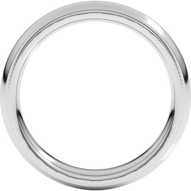 14K White 4 mm Milgrain Half Round Comfort Fit Edge Band Size 11