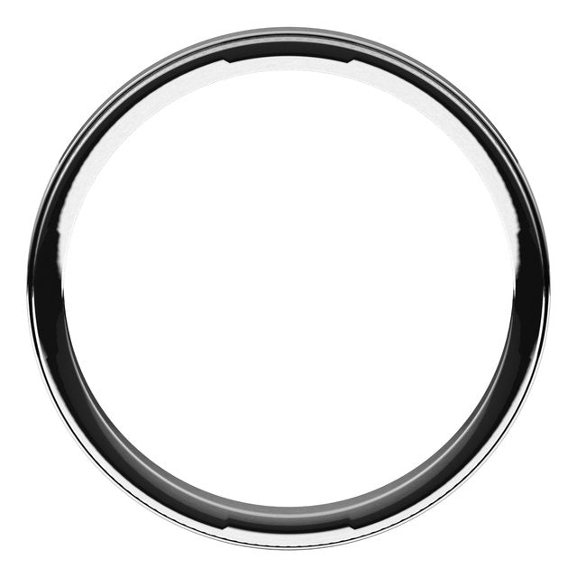 14K White 2.5 mm Milgrain Flat with Edge Band Size [cv