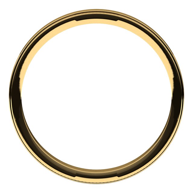 18K Yellow 2.5 mm Milgrain Flat with Edge Band Size 9.5