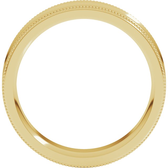 14K Yellow 6 mm Milgrain Concave Comfort-Fit Band Size 10