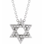 14K White 1/10 CTW Natural Diamond Star of David 16-18' Necklace