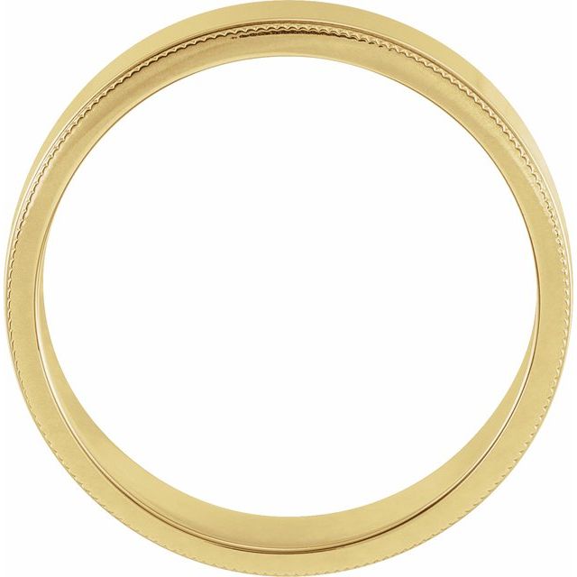 18K Yellow 6 mm Milgrain Flat Band Size 11