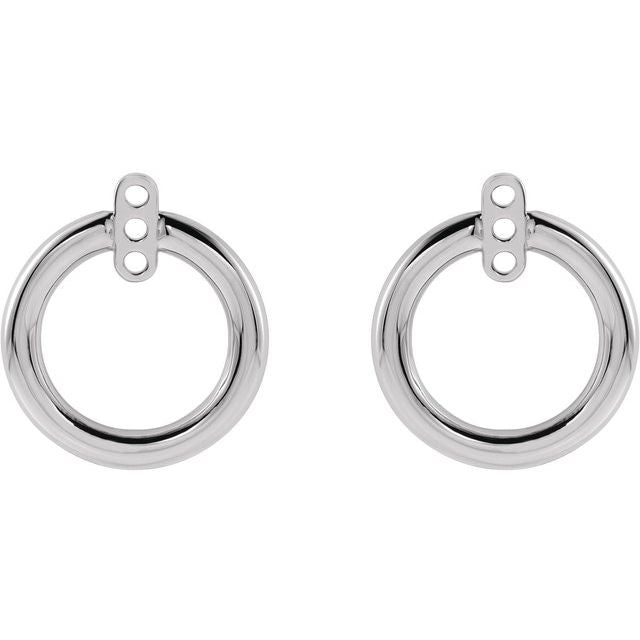14K White Circle Earring Jackets