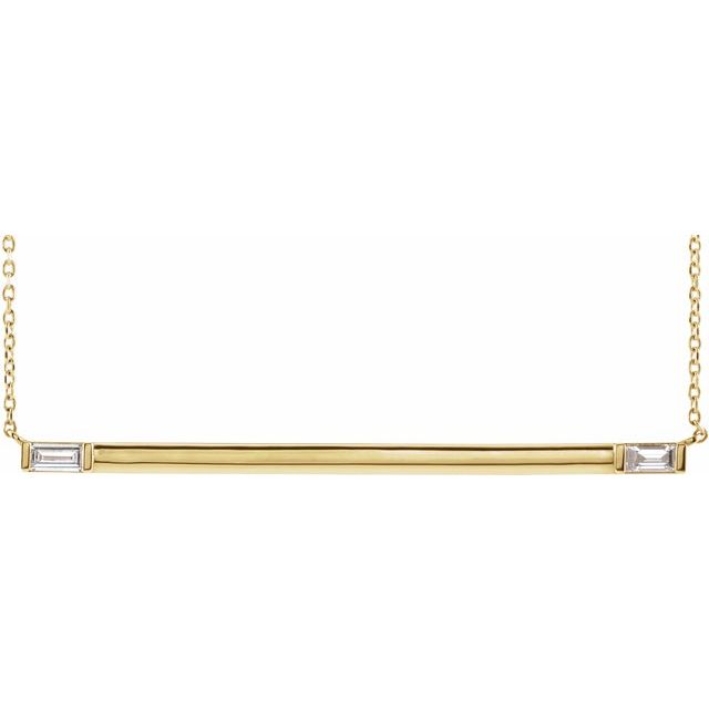 14K Yellow 1/4 CTW Natural Diamond Bar 18' Necklace