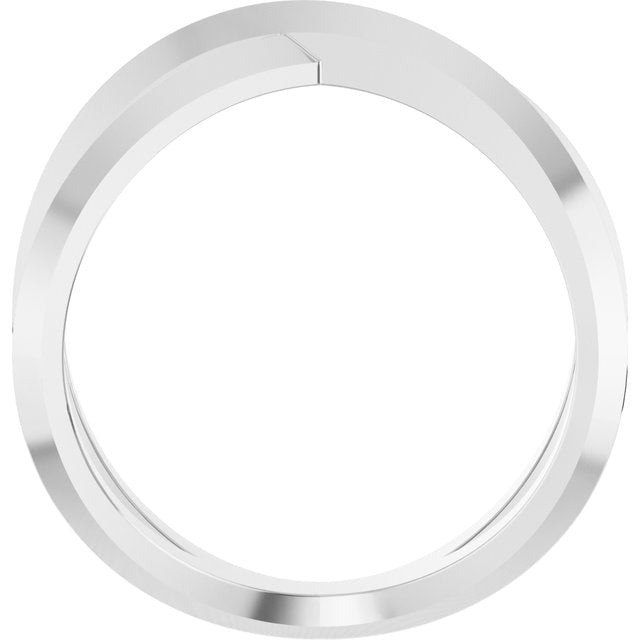 14K White Knife-Edge Criss-Cross Ring