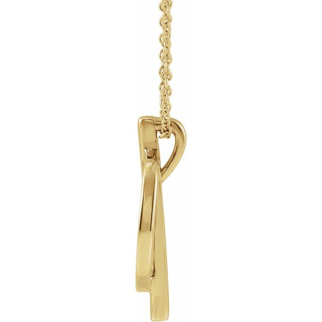 14K Yellow Negative Space Circle 16-18' Necklace
