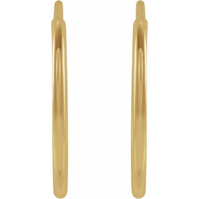 14K Yellow Flexible Endless Tube 15 mm Hoop Earrings