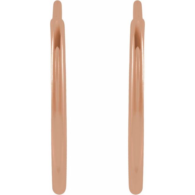 14K Rose Flexible Endless Tube 15 mm Hoop Earrings