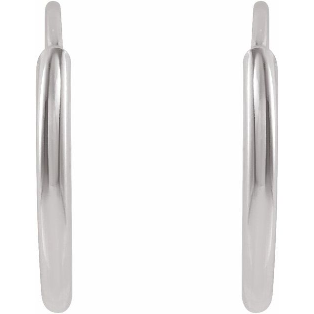 14K White Flexible Endless Tube 10 mm Hoop Earrings