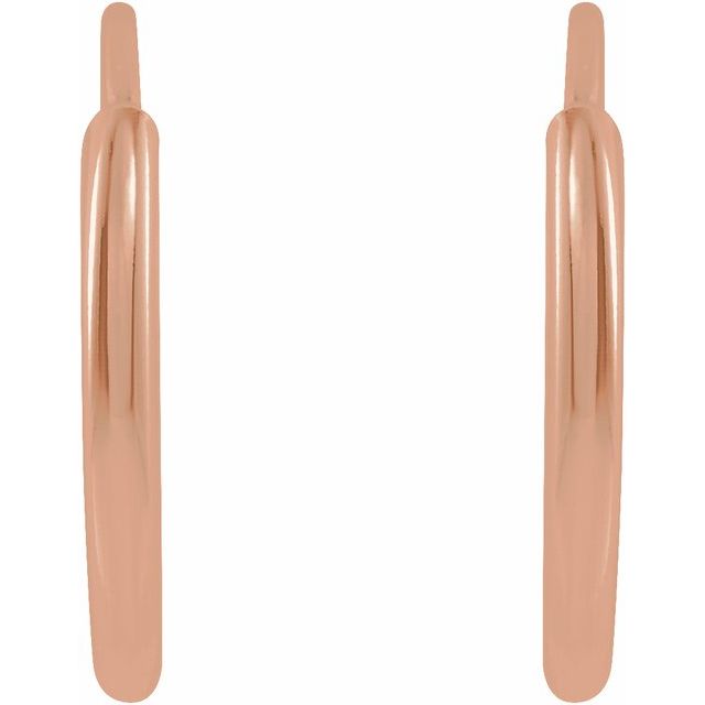 14K Rose Flexible Endless Tube 10 mm Hoop Earrings