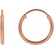 14K Rose Flexible Endless Tube 10 mm Hoop Earrings