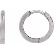 14K White Hinged 12.5 mm Hoop Earring