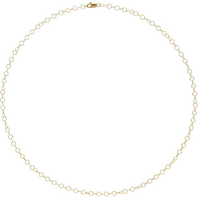 14K Yellow 3.5 mm Round Cable 18' Chain
