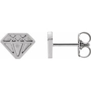 Sterling Silver Tiny Diamond Earrings