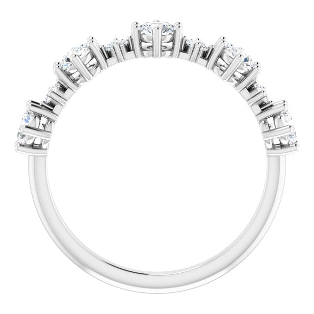 14K White 1 CTW Lab-Grown Diamond Anniversary Band
