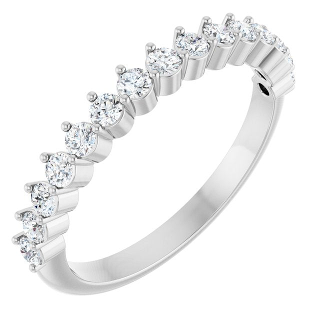14K White 3/8 CTW Natural Diamond Anniversary Band