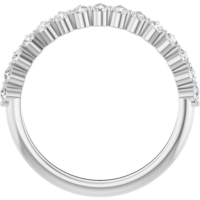 14K White 3/8 CTW Natural Diamond Anniversary Band