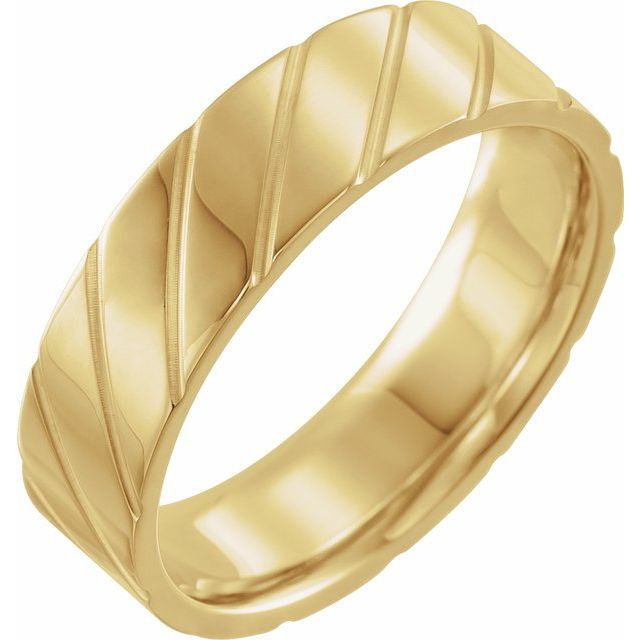 14K Yellow 5 mm Grooved Band Size 10