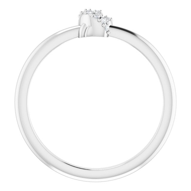 14K White .03 CTW Natural Diamond Knot Ring